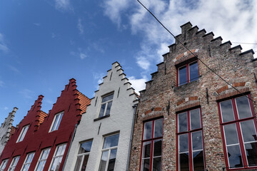 Colorful houses in Brugge, Belgium