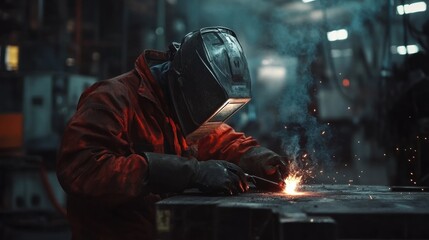 industrial welder at work