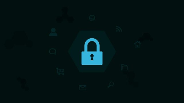 Modern technology cyber security lock and unlock