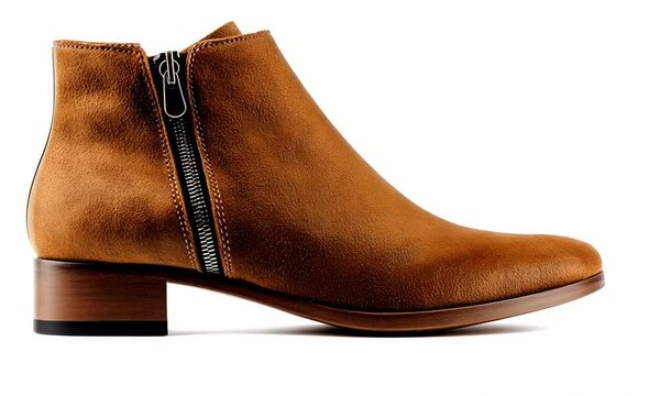 Stylish Brown Suede Ankle Boots with Side Zip