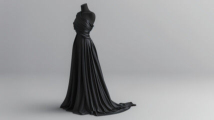 Elegant Black Gown on Mannequin 