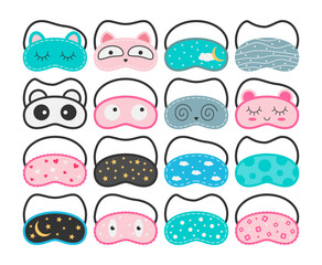 Cute Sleeping Eye Mask Icon Illustration Collection