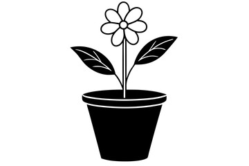 a tube flower silhouette vector illustration