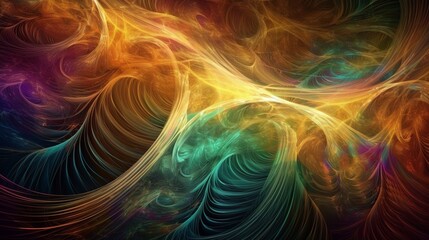 Abstract rainbow colored light waves on black background, banner, wallpaper, phone background