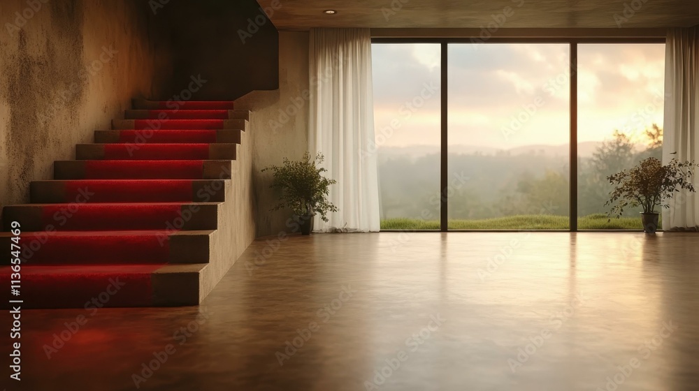 Poster minimalist interior image architectural vision abstract image one main object high quality very deta