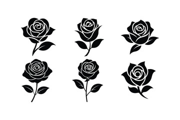 rose flower silhouette vector illustration