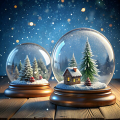 Snow globes filled with miniature scenes