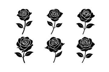 rose flower silhouette vector illustration