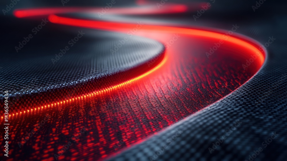 Poster abstract glowing red line on textured surface