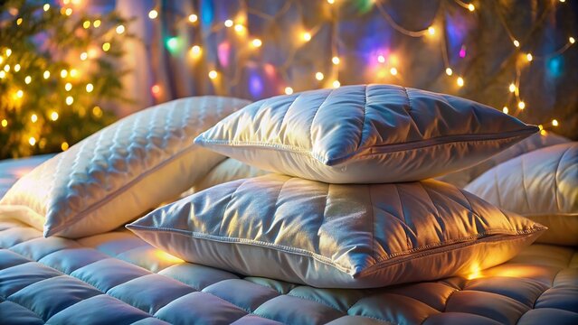 Low Light Photography of Soft Microfibre and Holofiber Cushion Filling Materials, Showcasing Textures and Cozy Atmosphere for Home Decor and Comfort Products