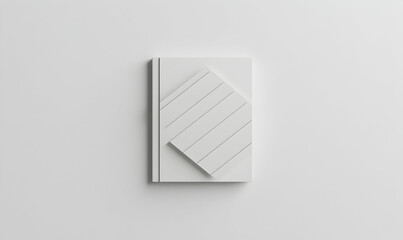 Minimalist white notebook and notepad mockup on a white background, ideal for branding and stationery design projects.