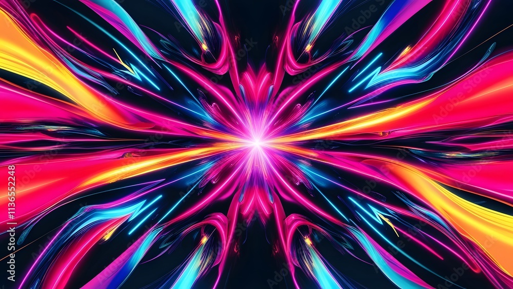 Poster moving colorful abstract background. dynamic neon effect.