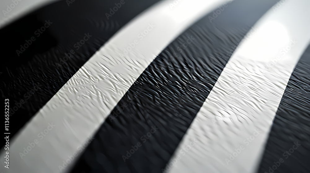 Poster monochromatic abstract texture: bold black and white stripes with a textured, almost wood-like grain