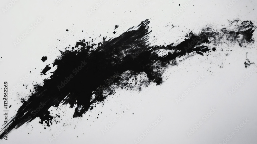 Aufkleber intriguing abstract image: vibrant black paint splashing on white background creates artistic design