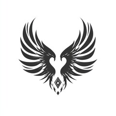 Obraz premium Black stylized wings with geometric design.