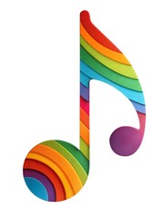abstract music note rainbow background