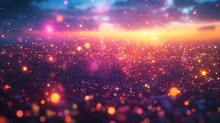 Obraz premium Captivating Fireworks Display Over the Luminous City Skyline at Night