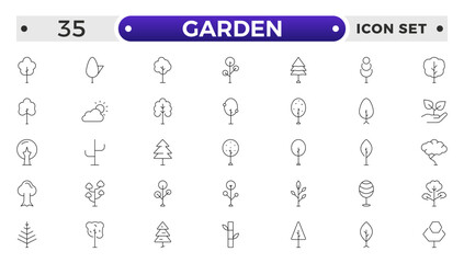 Set of garden icons. Growing seedlings plant shoots. Agriculture and gardener. Biotechnology plants. Sowing seeds.