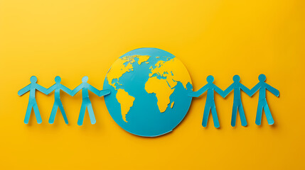 Global Unity: Paper Chain of People Surrounding the World 