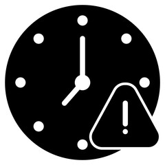 time warning alert solid icon	