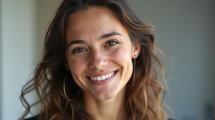 Naklejka premium A woman's sincere smile