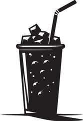 Cold drink glass silhouette vector illustration isolated on a white background