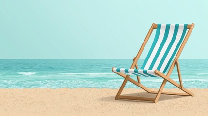 Colorful Foldable Beach Chair by the Sea