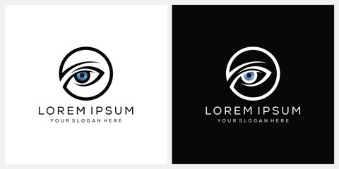 creative eye vision logo design vector template