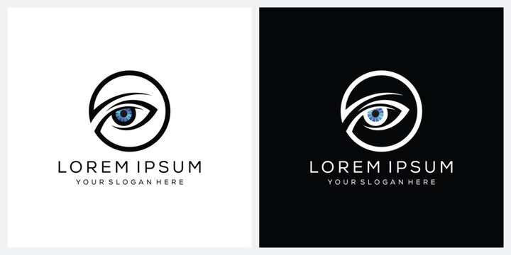 creative eye vision logo design vector template