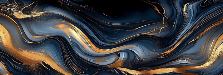 Abstract Swirling Blue and Gold Marble, Luxury, Design , marble, abstract art, Generative Ai