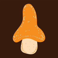 Autumn mushroom set. Flat style. Isolated on monochrome background. Vector illustration. Perfect for autumn designs. Halloween. Thanksgiving Day. Mushroom picking.