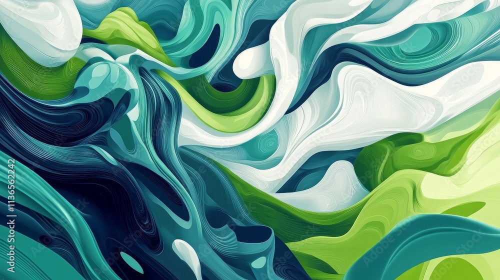 Poster generate a banner for a global sports event with an abstract background of swirling waves and geomet
