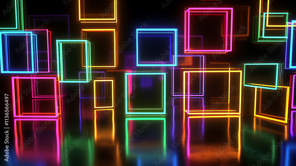 Poster abstract colorful square background