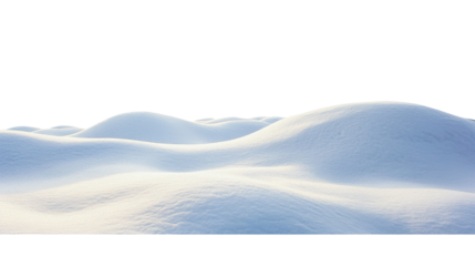 Snow landscape, isolated on transparent background