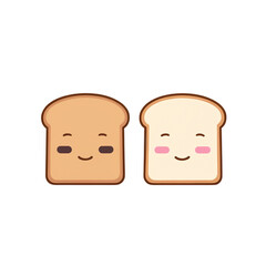 Fototapeta premium simple minimalist toast with cute cartoon face vector illustration isolated