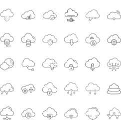 Cloud Computing Icons Network, Data, Security, Storage, and More