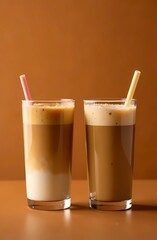 mocha hot chocolate with whipped cream, chocolate . Mocha mousse Trendy color of 2025	
