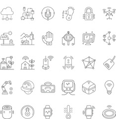 IoT Smart Home Automation Technology Icons Network, Devices, and Sensors