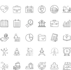 Line Icons Business, Finance, Health, Time Management, Lifestyle