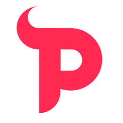 Initial p letter vector logo design