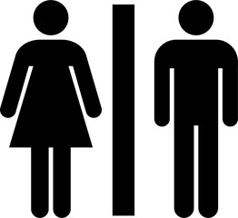 male and female toilet signs isolated on white background. vector ilustration 