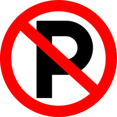 no parking sign isolated on white background. vector ilustration. 