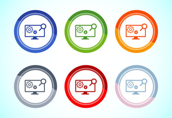 Information technology icon design illustration. Digital tech icon, Button Design Set