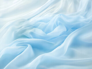 Obraz premium floating blue fabric on white background