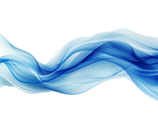Abstract blue wave pattern flowing smoothly, isolated on a clean white background, creating a minimalist concept of motion and fluidity. Ai generative.