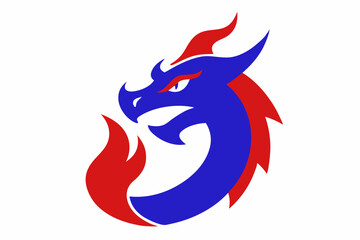 Dragon Flame Power Mascot Logo art vector on white background 