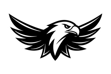 Naklejka premium Eagle Flight Team Mascot Logo art vector on white background 
