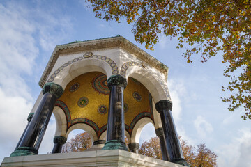 Colourful ceiling of the Neo Byzantine German Fountain, Alman Cesmesi, in the Hippodrome, Istanbul,...