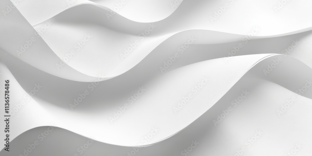 Poster soft white fabric creates fluid curves and gentle folds, showcasing an elegant interplay of light an