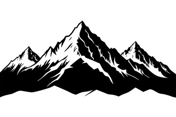 himalayan mountains vector   with white background 